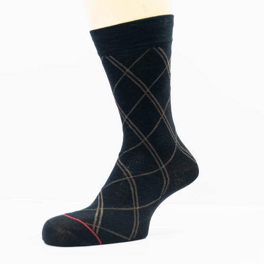 Tommy Cross Design Elegance Socks 5-Pack: Long Dress Socks with Unique Cross Pattern